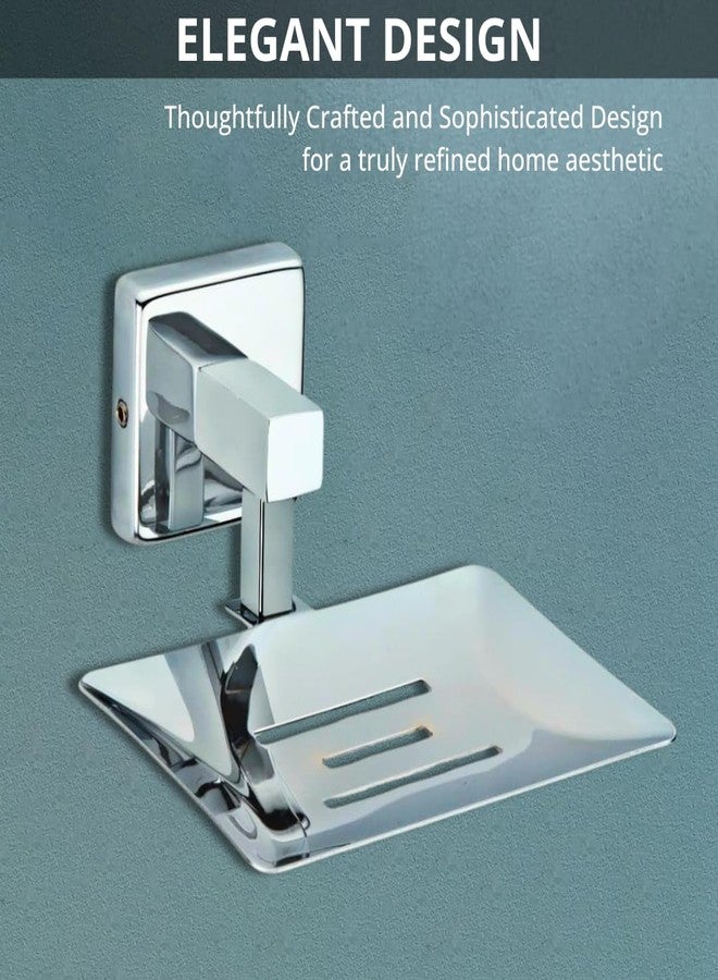 LUXIUR Wash Basin Soap Dish Holder for Bathroom and Kitchen Sink, 304 Stainless Steel Stand for Wall Mount Kitchen Accessories Items, Bathroom Accessories, Chrome Finish - Image 4